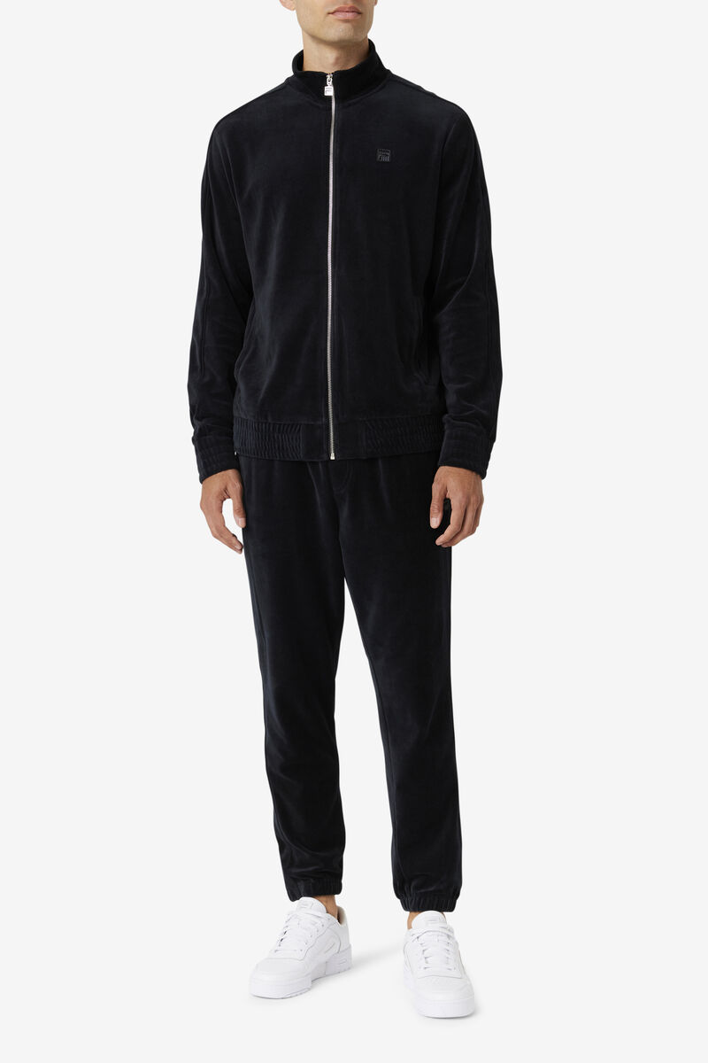 Men's Fila Deverall Velour Pant Pants Black | 8sKTL68LJVj