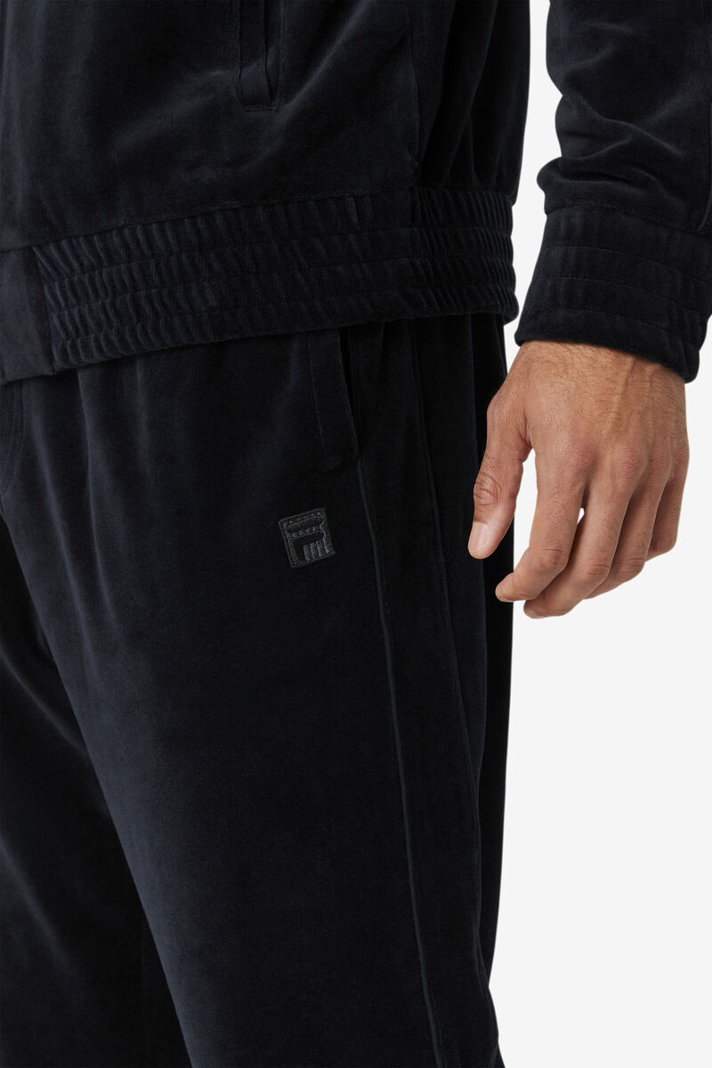 Men's Fila Deverall Velour Pant Pants Black | 8sKTL68LJVj