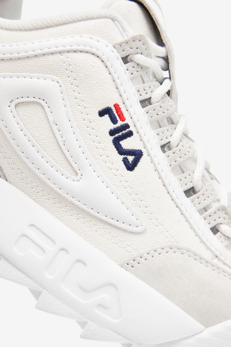 Men's Fila Disruptor 2 Lab Premium Platform Shoes White / White / Navy | iedDbOmwQZd