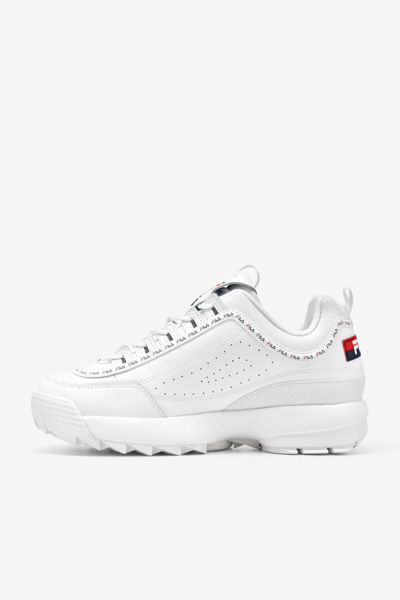 Men's Fila Disruptor 2 Premium Repeat Platform Shoes White / Navy / Red | GOdYjAugY8T