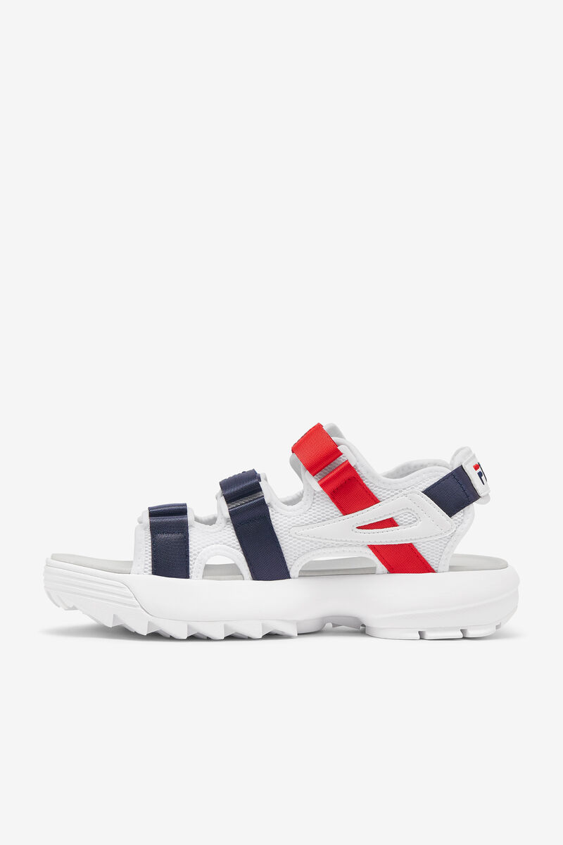 Men's Fila Disruptor Sandal Sandals White / Navy / Red | 9FZnbiUSUKP