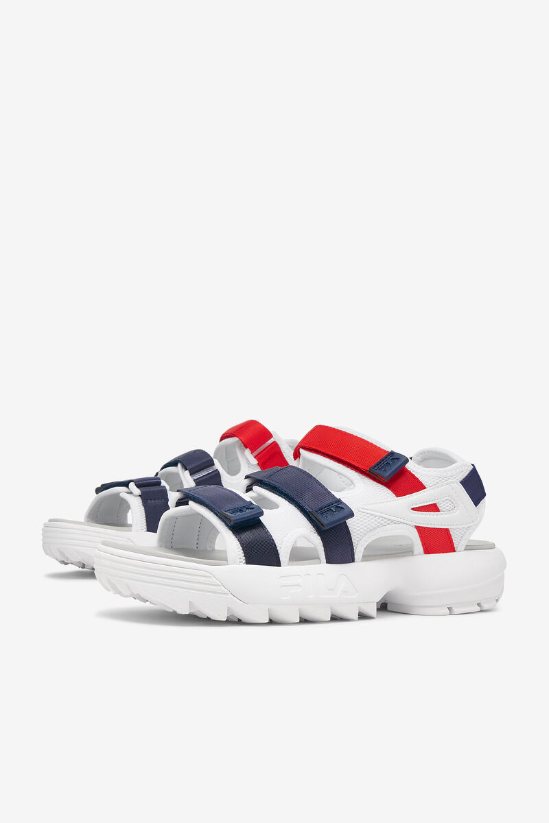 Men's Fila Disruptor Sandal Sandals White / Navy / Red | 9FZnbiUSUKP