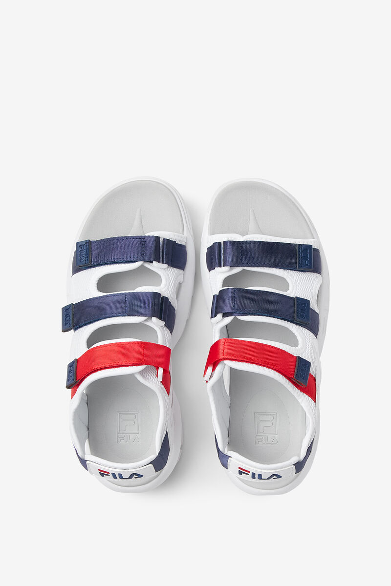 Men's Fila Disruptor Sandal Sandals White / Navy / Red | 9FZnbiUSUKP