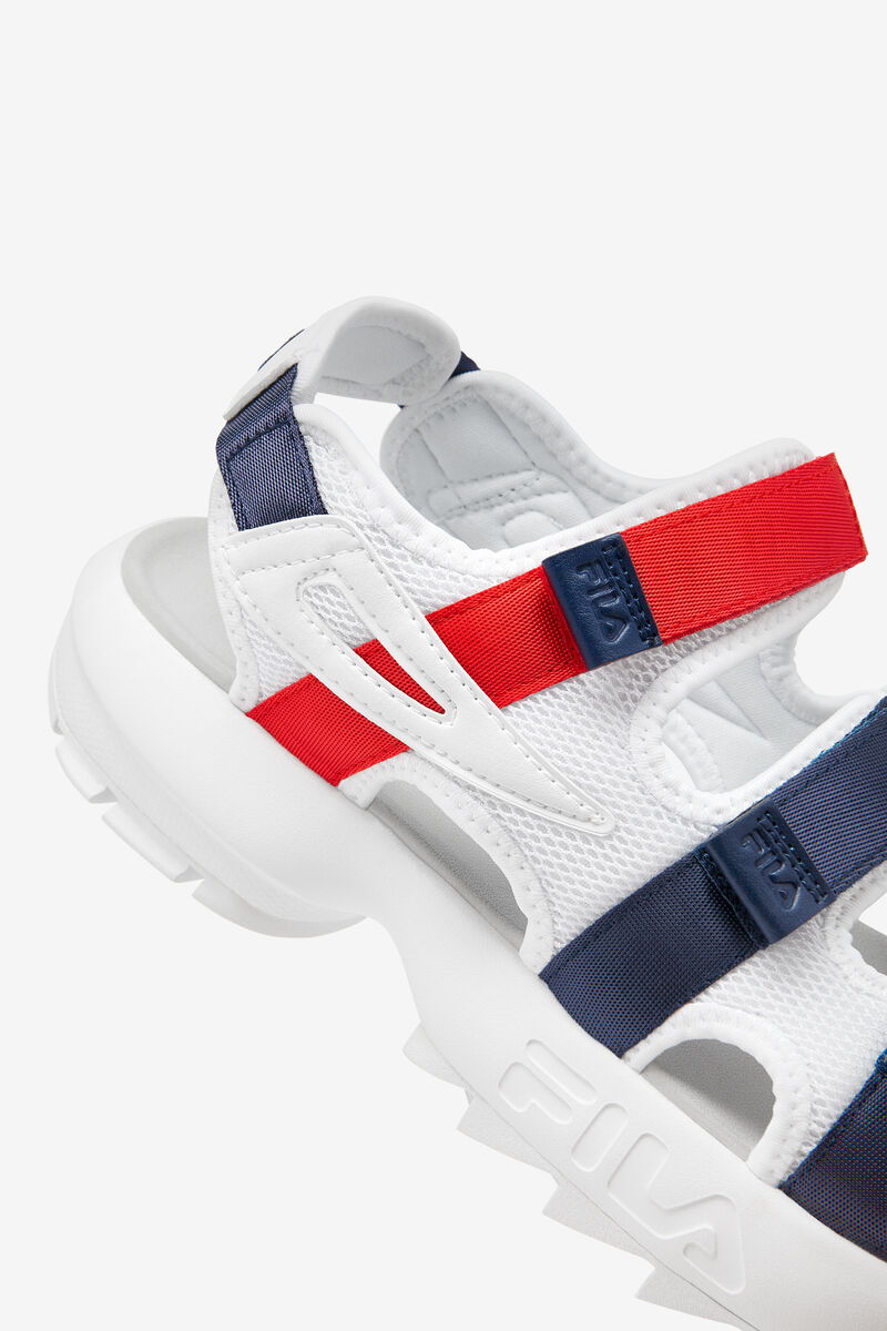 Men's Fila Disruptor Sandal Sandals White / Navy / Red | 9FZnbiUSUKP