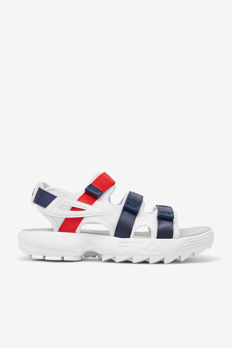 Men\'s Fila Disruptor Sandal Sandals White / Navy / Red | 9FZnbiUSUKP
