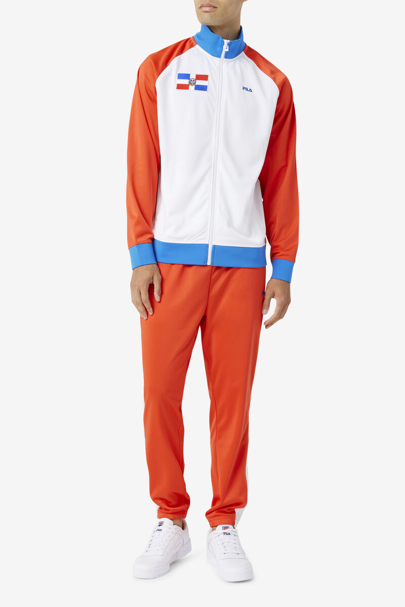 Men's Fila Dominican Republic Pant Pants Red / White | RfSfKBtrfjR