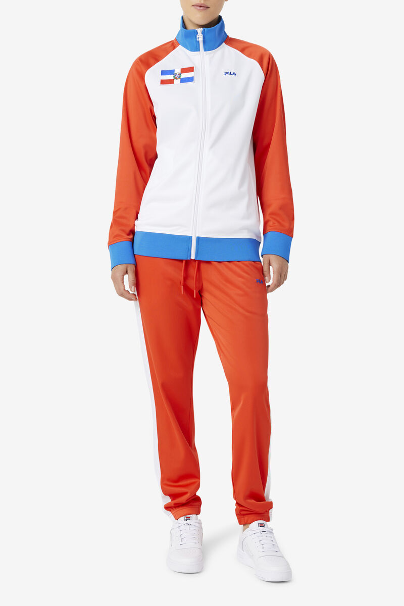 Men's Fila Dominican Republic Pant Pants Red / White | RfSfKBtrfjR