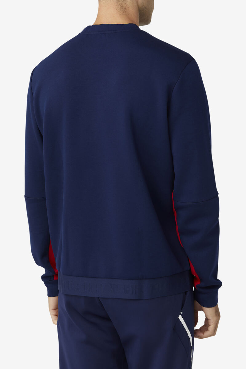 Men's Fila Dooley Tech Crew Tracksuits Navy / Red / White | TC8pbh5P2lC
