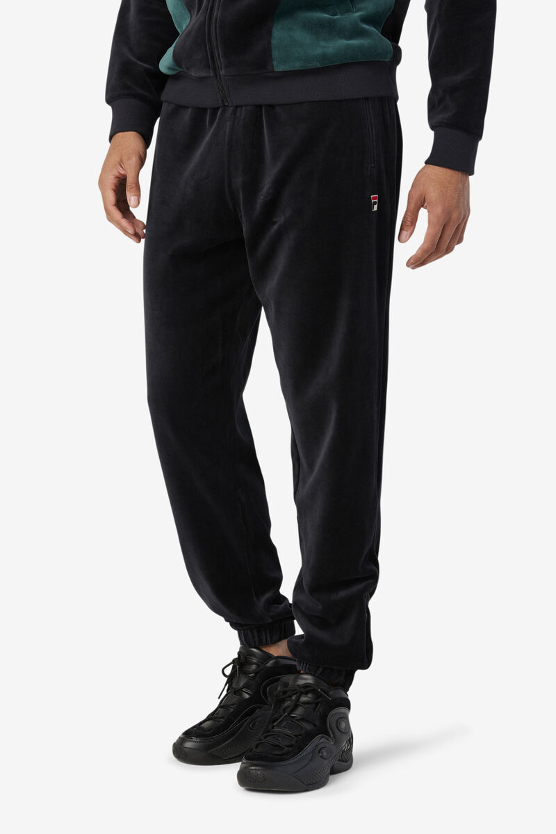 Men's Fila Dortmund Velour Jogger Pants Black | OnVHnh7yZyK