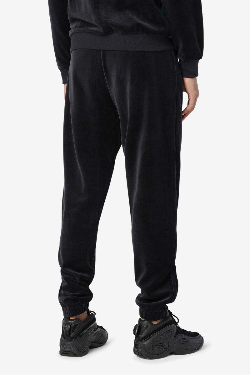 Men's Fila Dortmund Velour Jogger Pants Black | OnVHnh7yZyK
