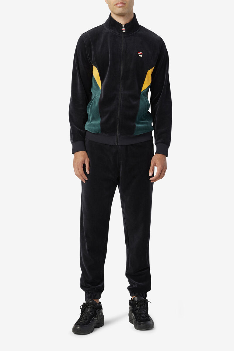 Men's Fila Dortmund Velour Jogger Pants Black | OnVHnh7yZyK