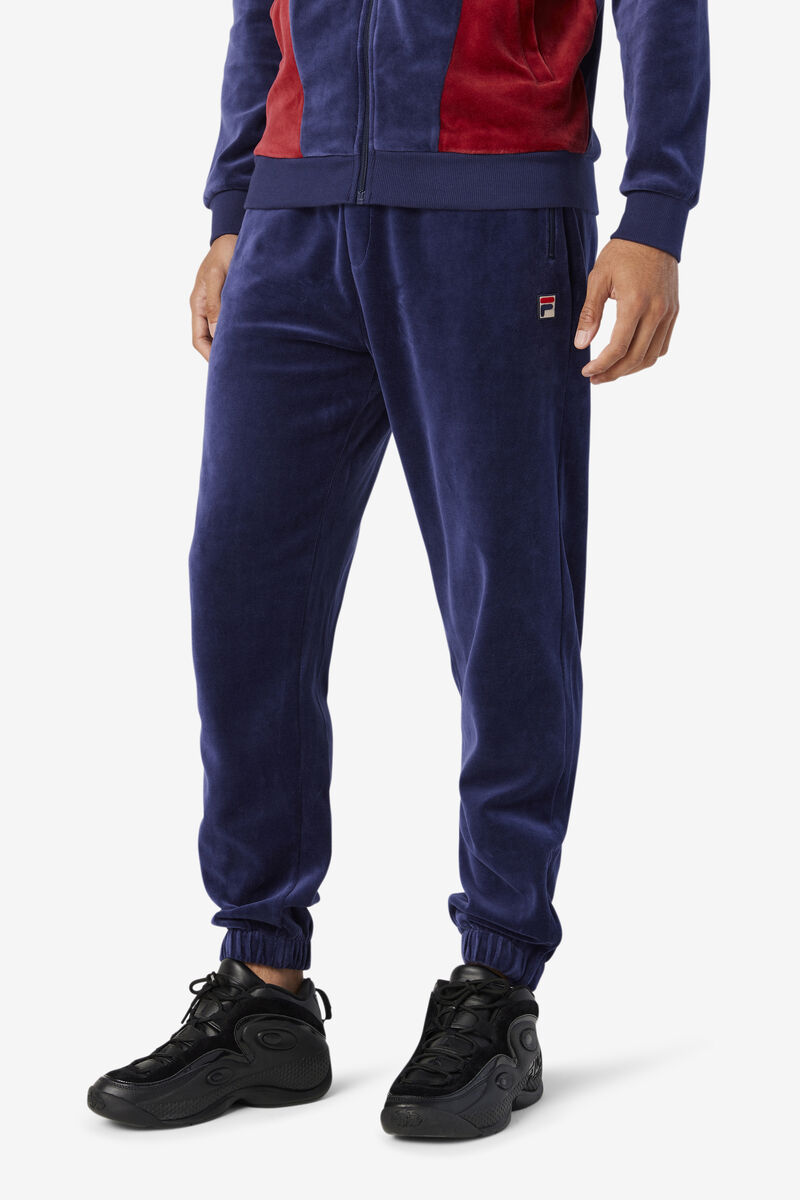 Men's Fila Dortmund Velour Jogger Tracksuits Navy | bQi6hQY1Hh2