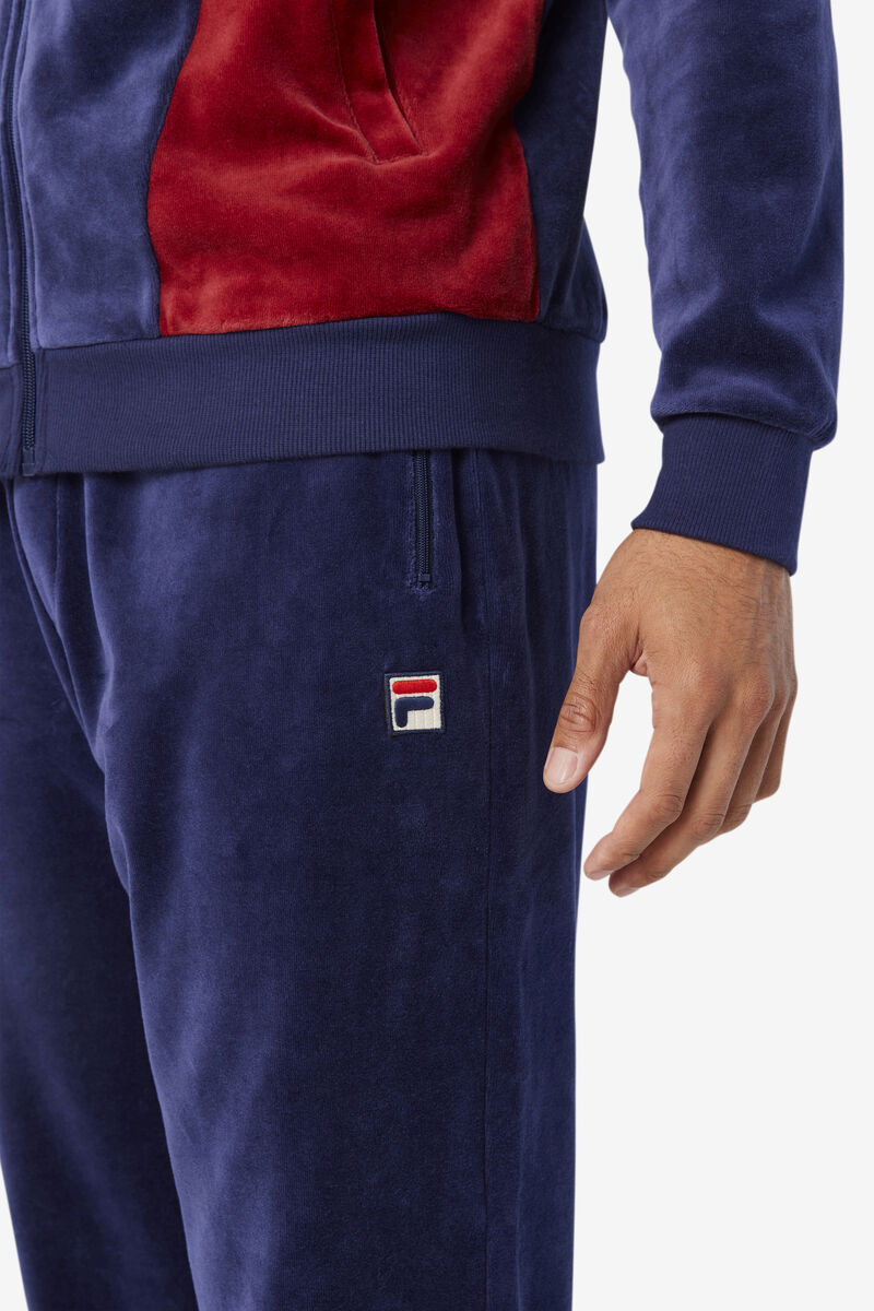 Men's Fila Dortmund Velour Jogger Tracksuits Navy | bQi6hQY1Hh2