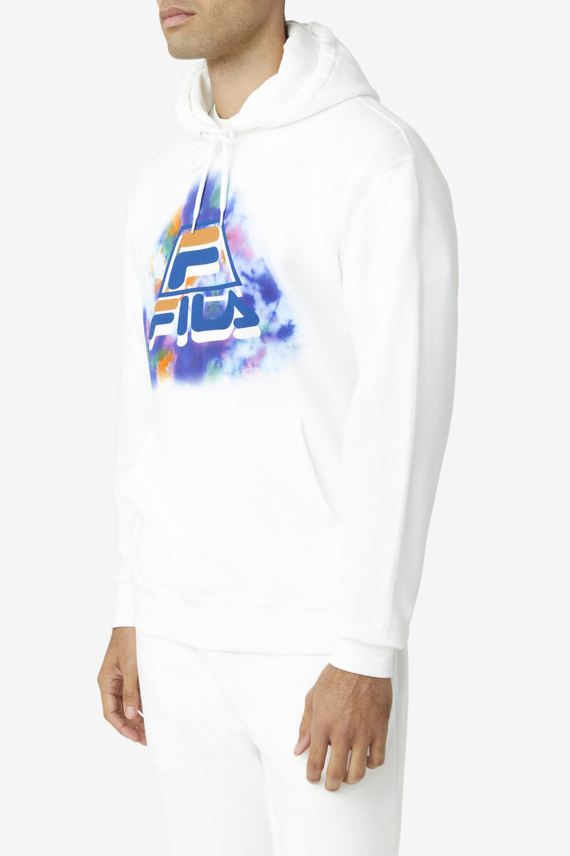 Men's Fila Dracen Tie Dye Hoodie Hoodies White | sT5IxEwarFA