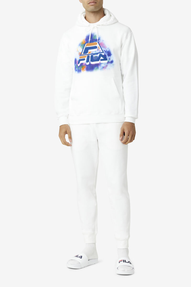 Men's Fila Dracen Tie Dye Hoodie Hoodies White | sT5IxEwarFA
