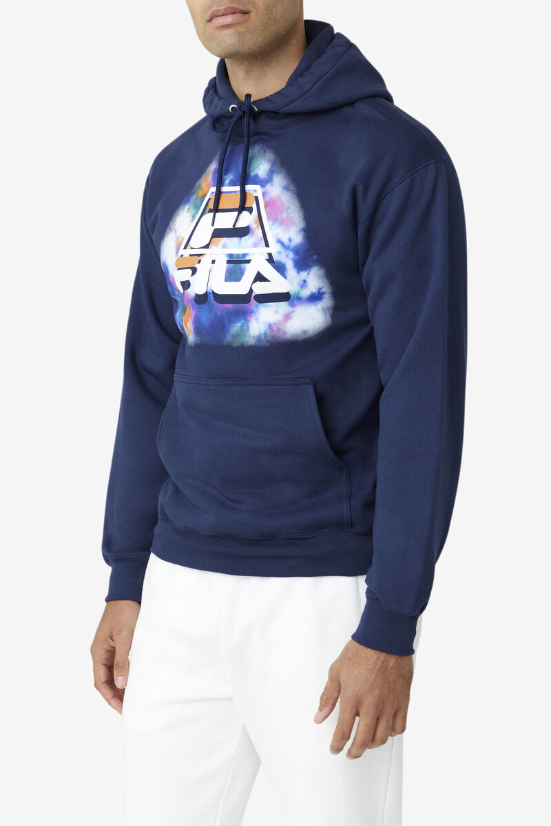 Men's Fila Dracen Tie Dye Hoodie Hoodies Blue | wU6pHyTSBL7