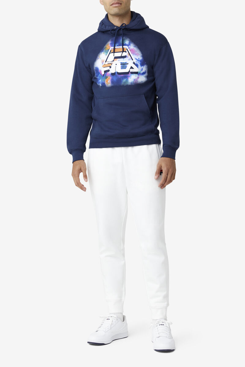 Men's Fila Dracen Tie Dye Hoodie Hoodies Blue | wU6pHyTSBL7