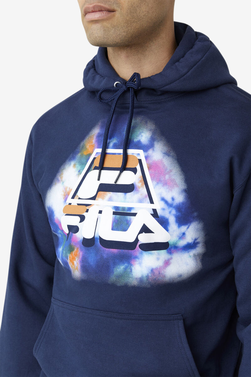 Men's Fila Dracen Tie Dye Hoodie Hoodies Blue | wU6pHyTSBL7