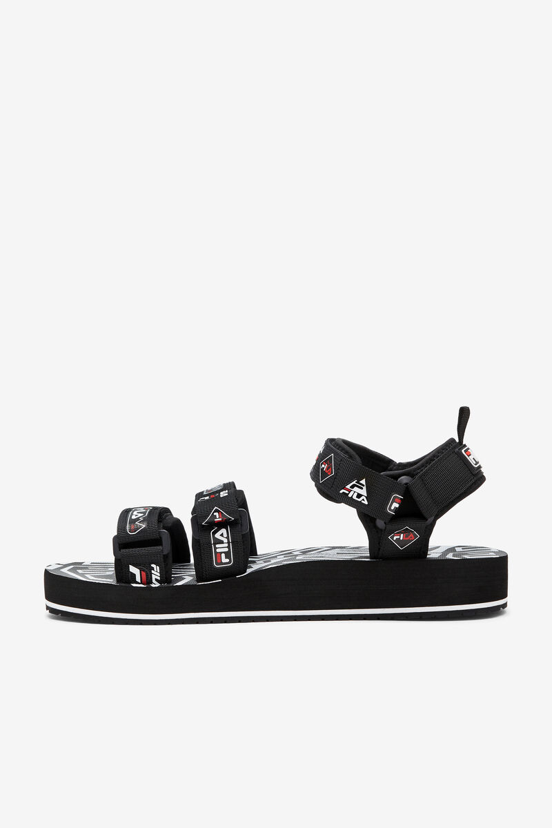 Men's Fila Drifter Dns '90s Sandals Black / White / Red | kFHTRQZvI2m