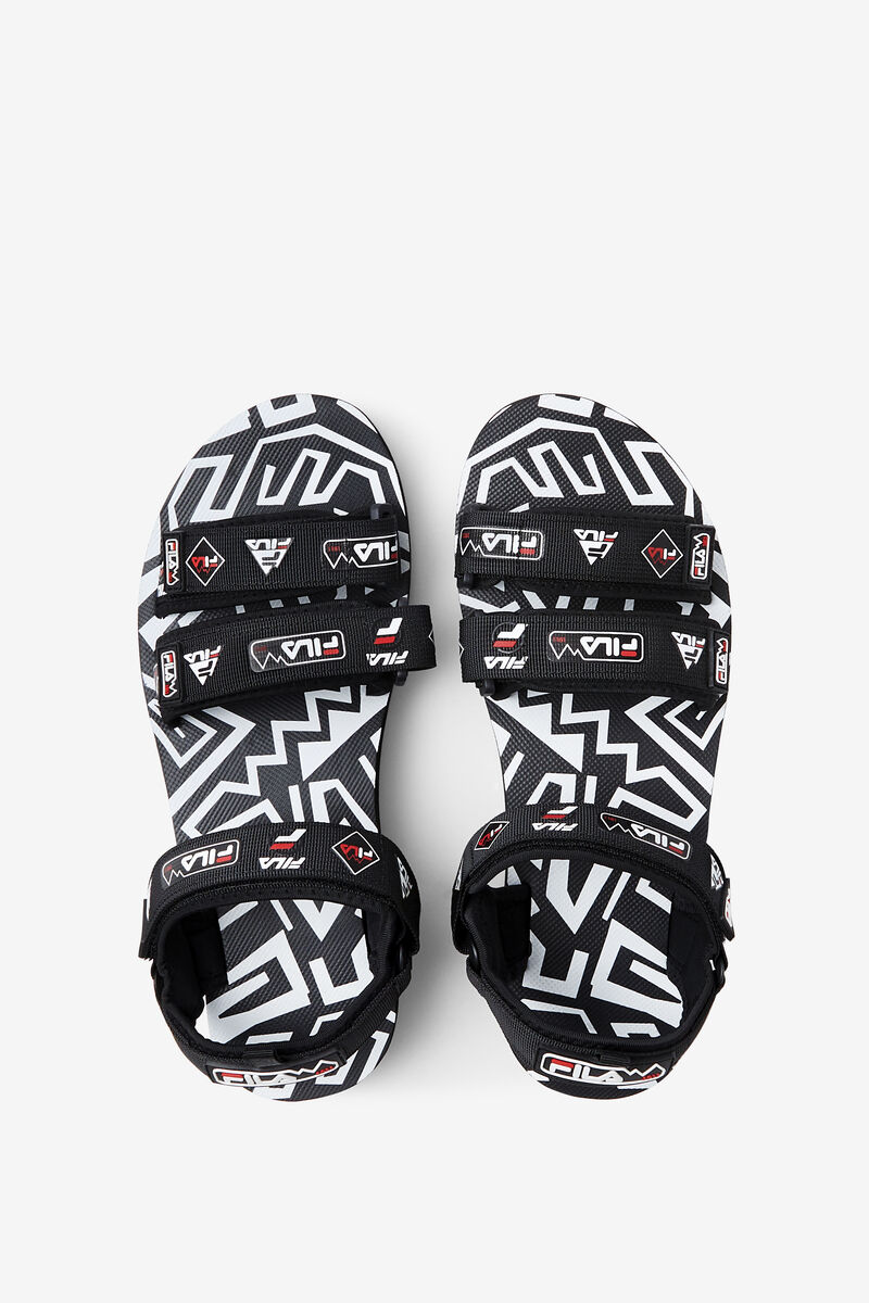 Men's Fila Drifter Dns '90s Sandals Black / White / Red | kFHTRQZvI2m