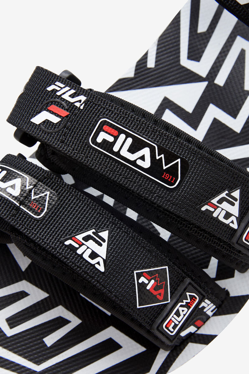 Men's Fila Drifter Dns '90s Sandals Black / White / Red | kFHTRQZvI2m