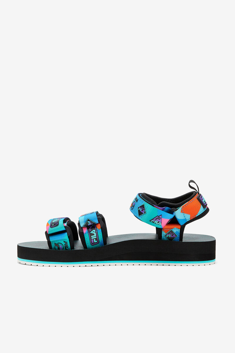 Men's Fila Drifter Dns '90s Sandals Black / Purple / Red Orange | urDUyqeVG7D