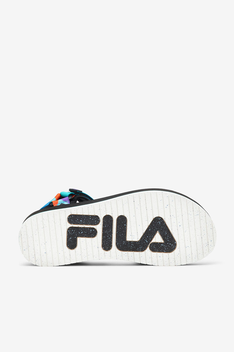 Men's Fila Drifter Dns '90s Sandals Black / Purple / Red Orange | urDUyqeVG7D