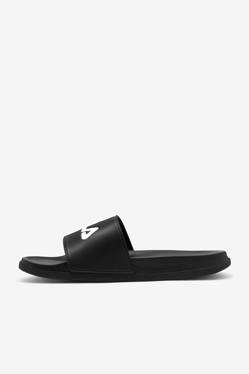 Men's Fila Drifter Luxe Sandals Black / Red / White | IQ7JyvOErLb
