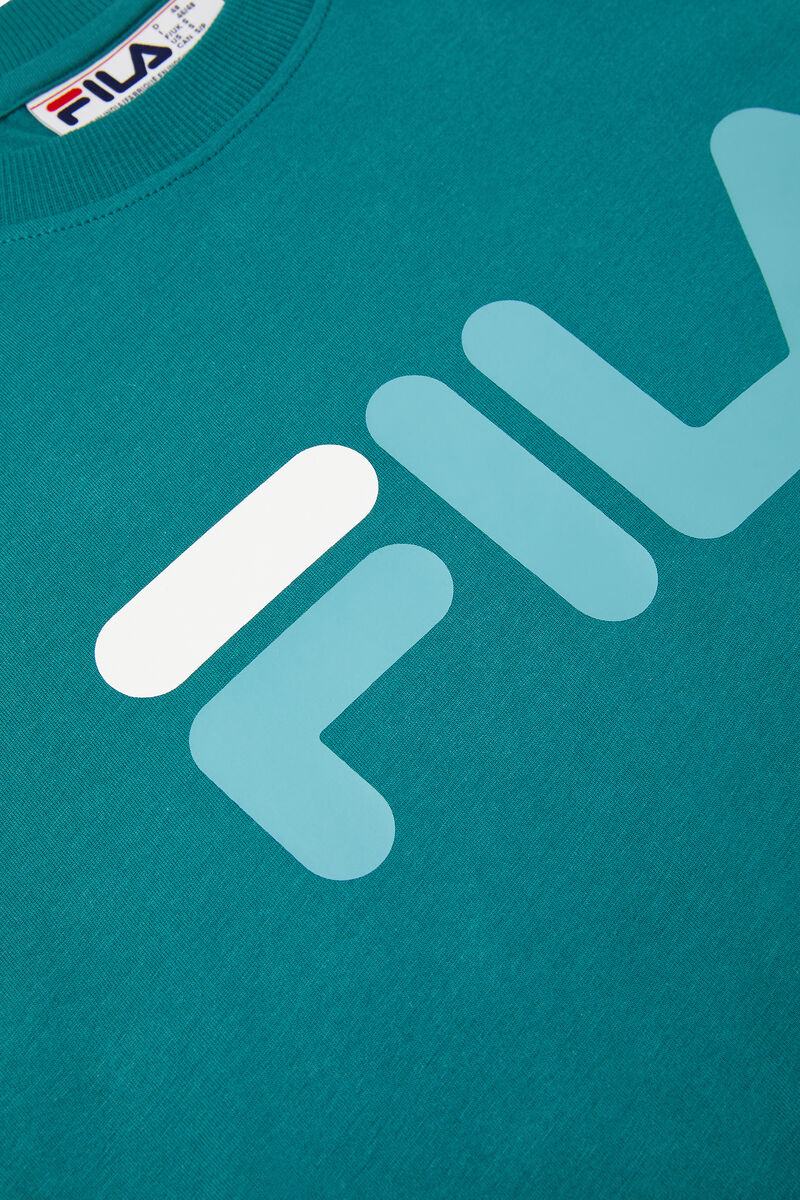 Men's Fila Eagle T Shirts Dark Turquoise / White | ORss5O1K3Ip