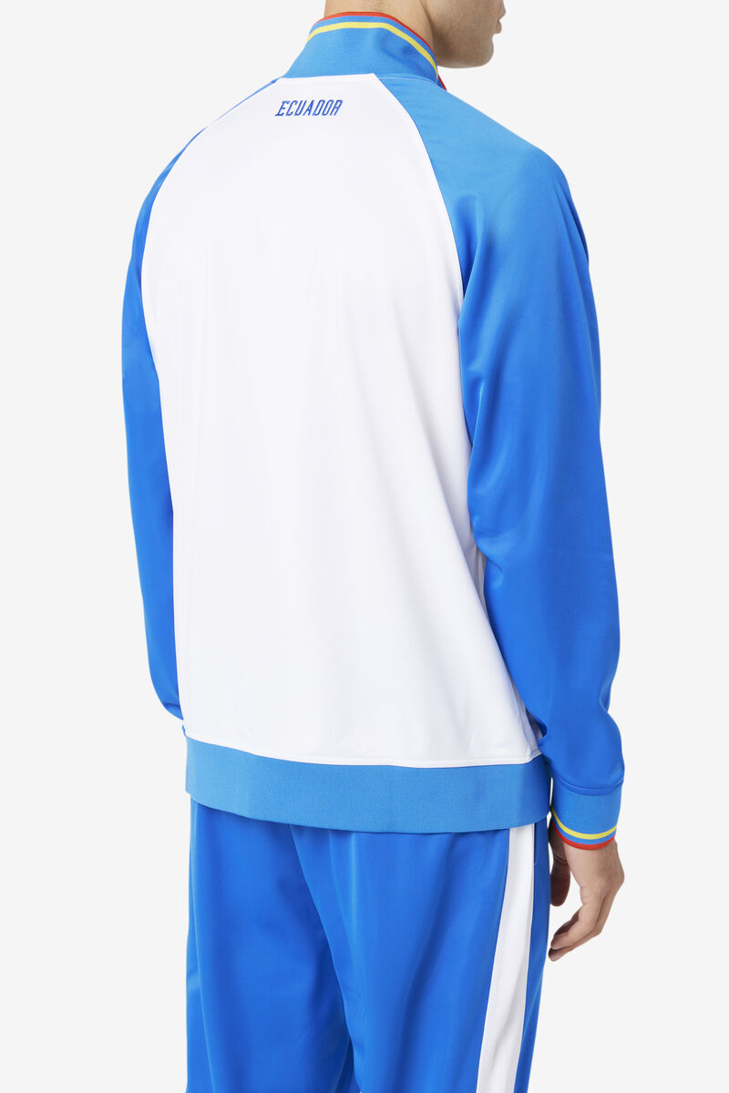 Men's Fila Ecuador Track Jacket Jackets White / Blue / Red | jzuoPAbww87