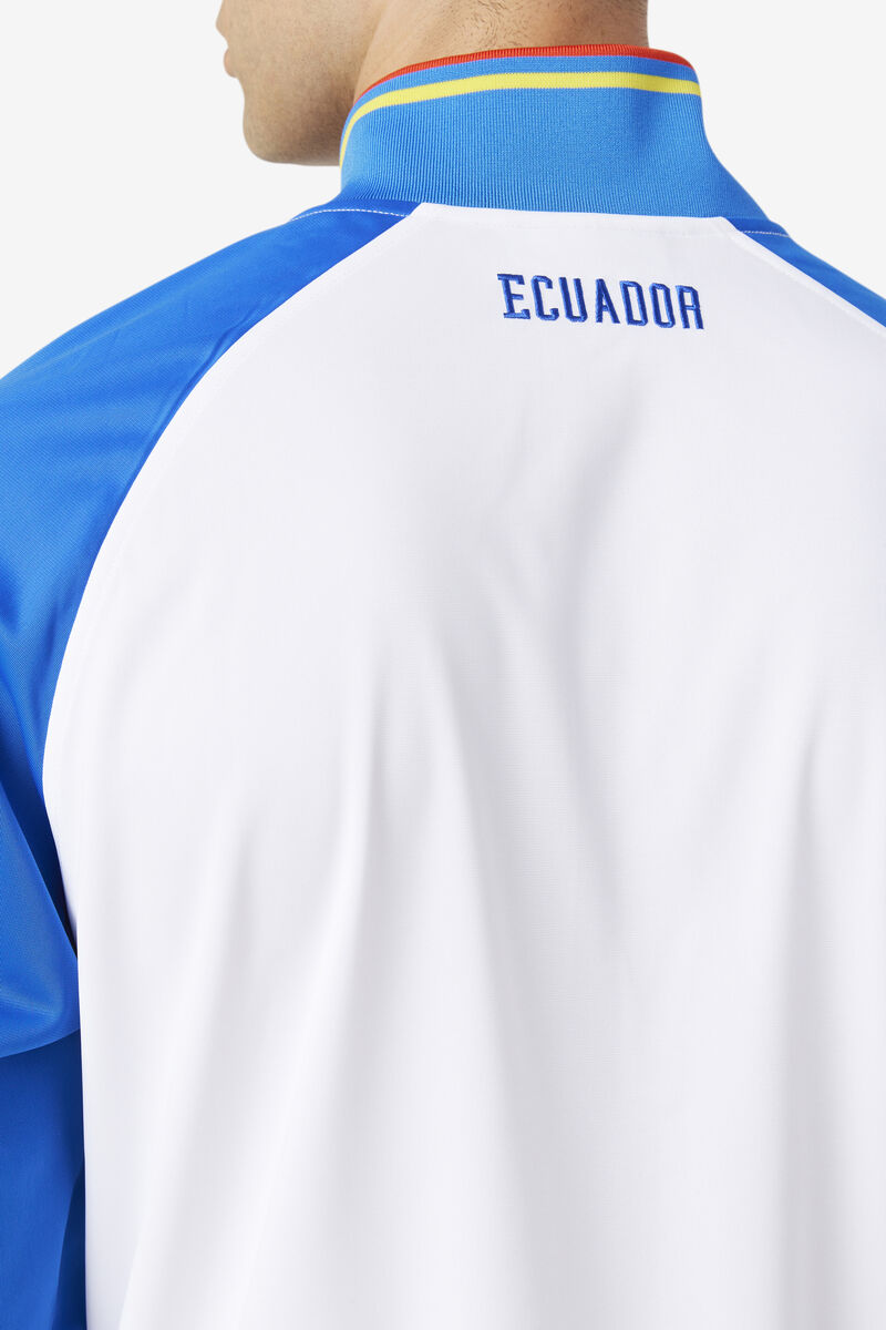 Men's Fila Ecuador Track Jacket Jackets White / Blue / Red | jzuoPAbww87