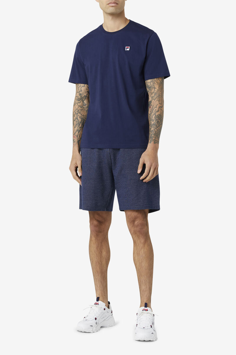 Men's Fila Edgecumbe Short Sleeve T Shirts Navy / White | GdQwC7qwMWf