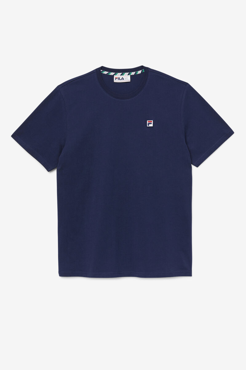 Men\'s Fila Edgecumbe Short Sleeve T Shirts Navy / White | GdQwC7qwMWf