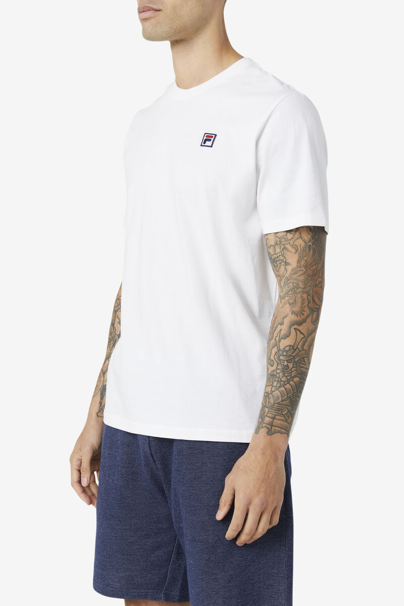 Men's Fila Edgecumbe Short Sleeve T Shirts White / Green | kfIZFzjdmbW