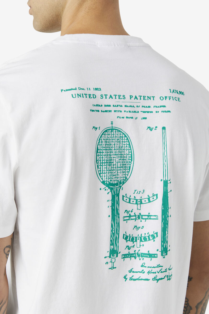 Men's Fila Edgecumbe Short Sleeve T Shirts White / Green | kfIZFzjdmbW