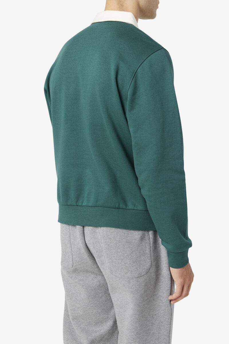 Men's Fila Edison Fleece Rugby Sweatshirts White | Tikh238cgrf