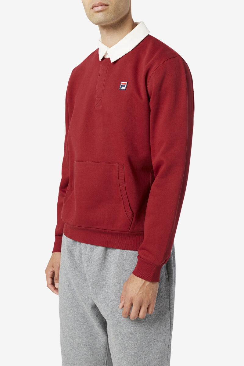 Men's Fila Edison Fleece Rugby Sweatshirts White | W5gkqFWBfpr