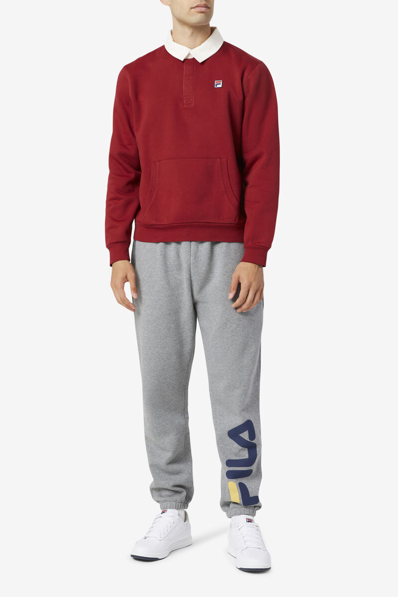 Men's Fila Edison Fleece Rugby Sweatshirts White | W5gkqFWBfpr