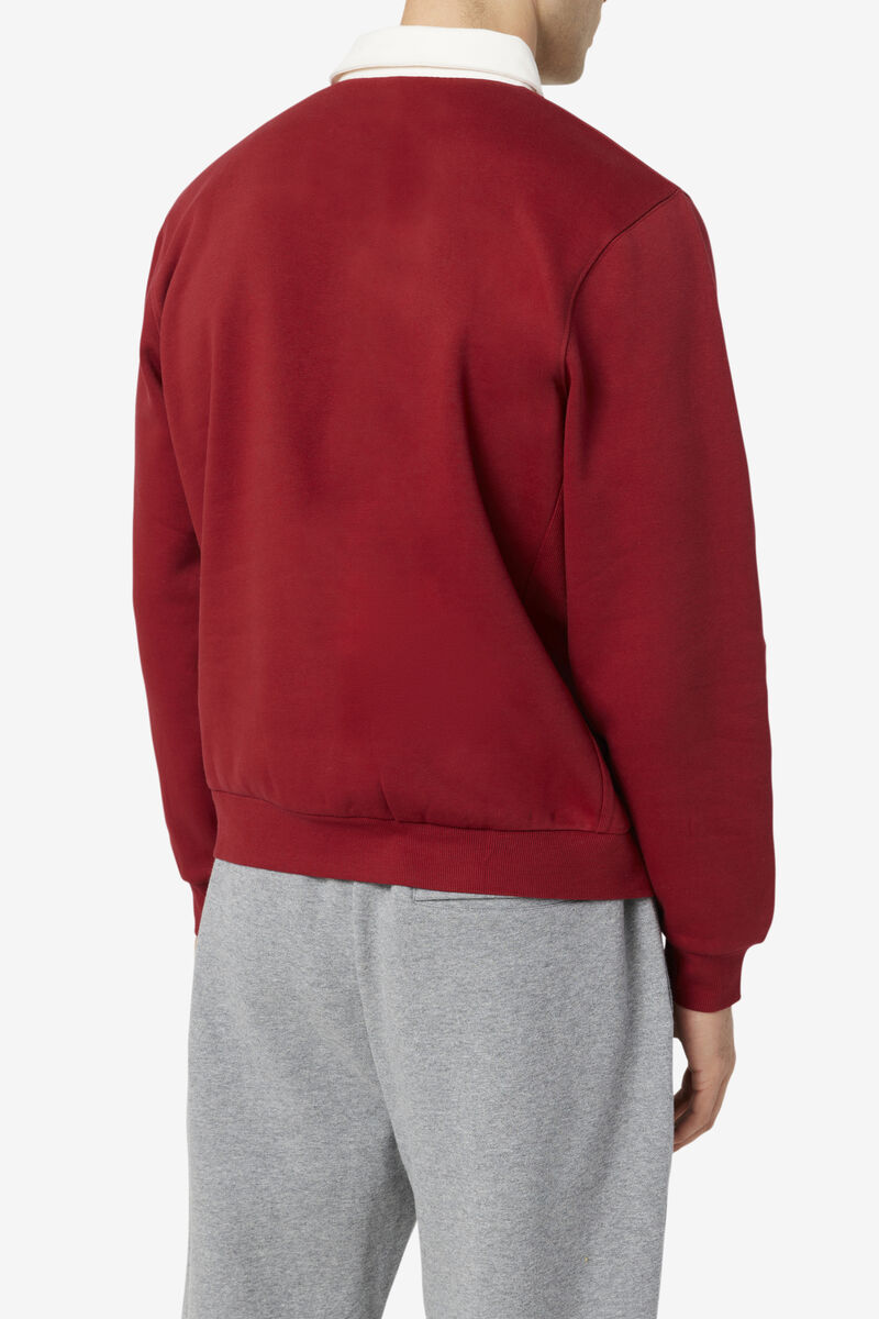 Men's Fila Edison Fleece Rugby Sweatshirts White | W5gkqFWBfpr