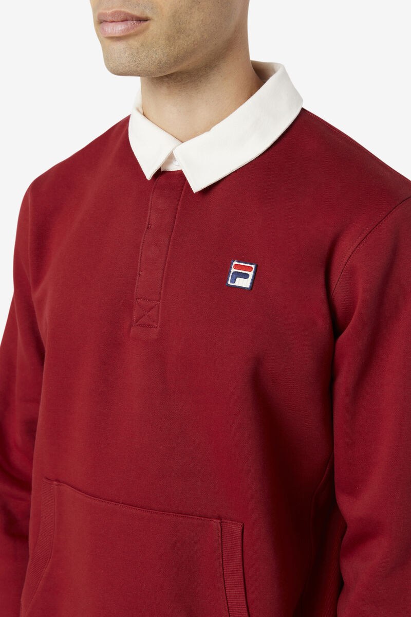 Men's Fila Edison Fleece Rugby Sweatshirts White | W5gkqFWBfpr