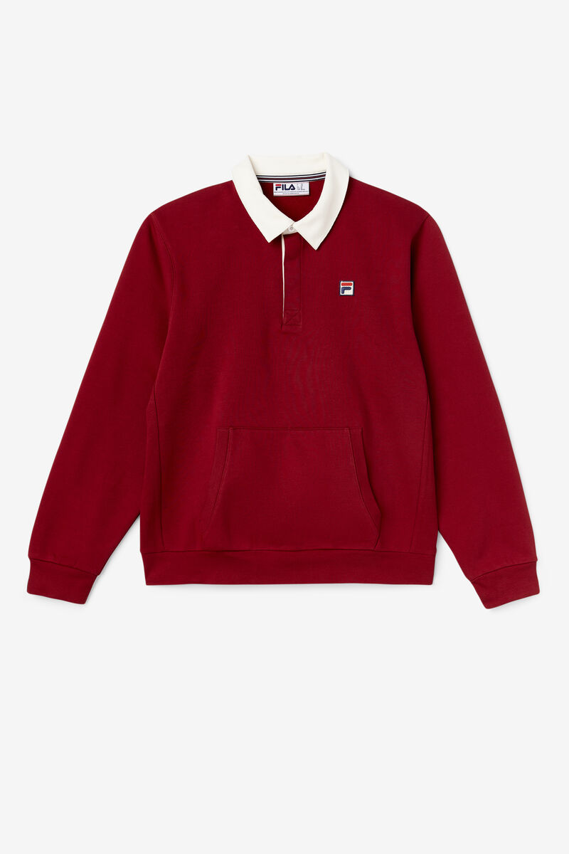 Men\'s Fila Edison Fleece Rugby Sweatshirts White | W5gkqFWBfpr