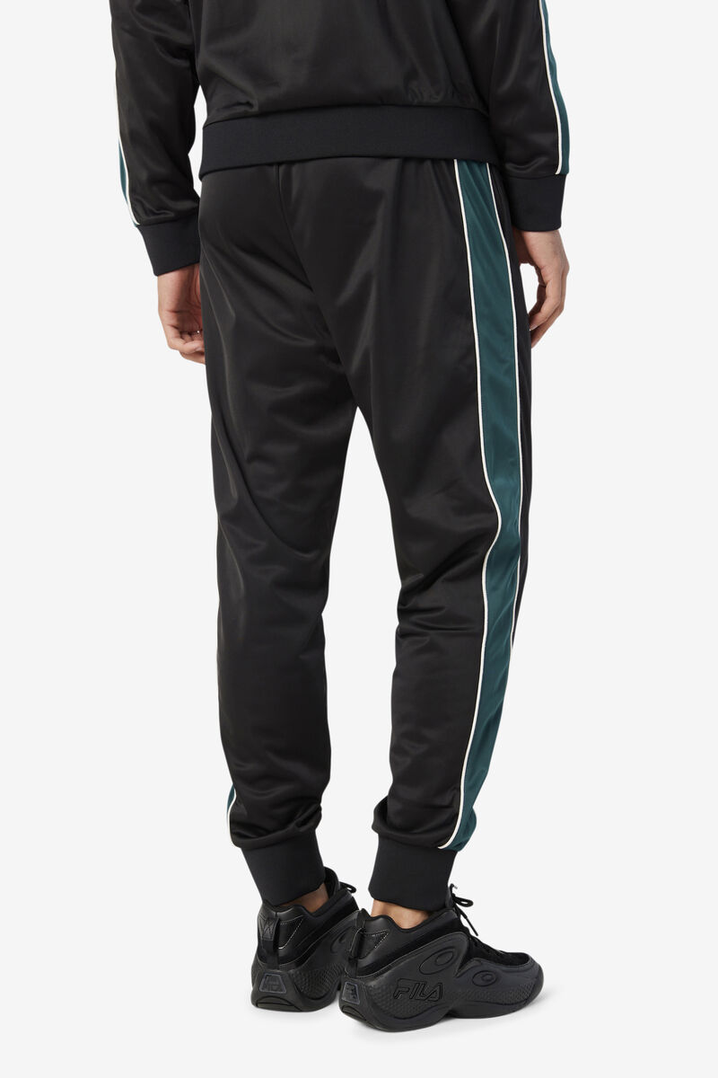 Men's Fila Elijah Track Pant Pants Black / White | y3Baf4dSe4A