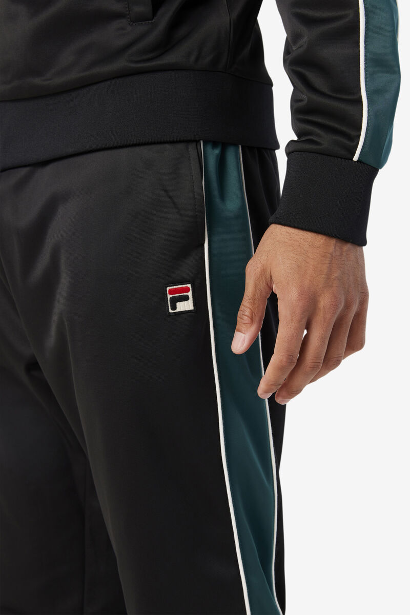 Men's Fila Elijah Track Pant Pants Black / White | y3Baf4dSe4A