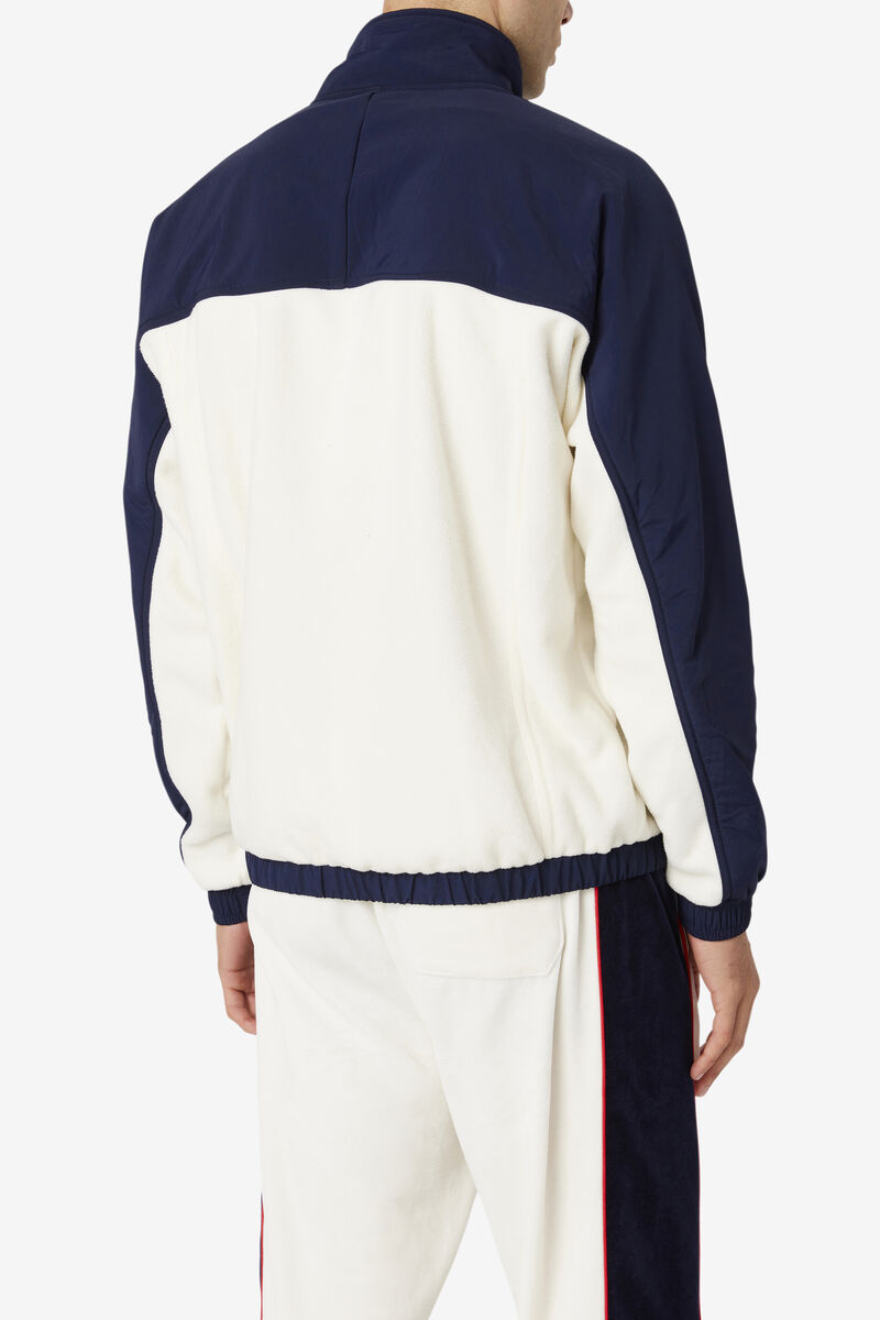 Men's Fila Erick 1/2 Zip Pullover Jackets White / Navy | JibYT14y7LV