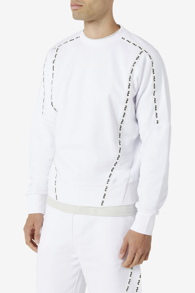 Men's Fila Everzone Crew Sweatshirts White | GSH9o3sdvUp