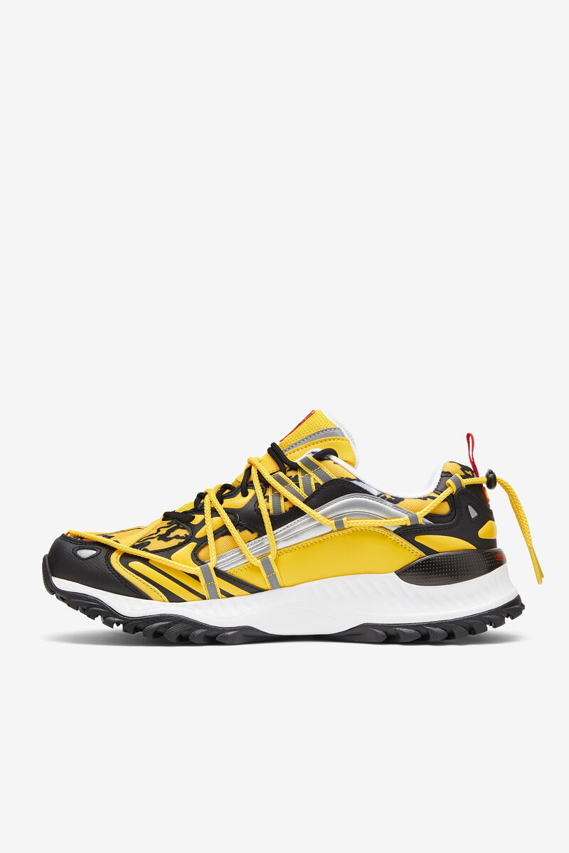 Men's Fila Expeditioner Yellow & Black Chunky Trainer Shoes | Fila Sneakers Lemon / Black / White | 