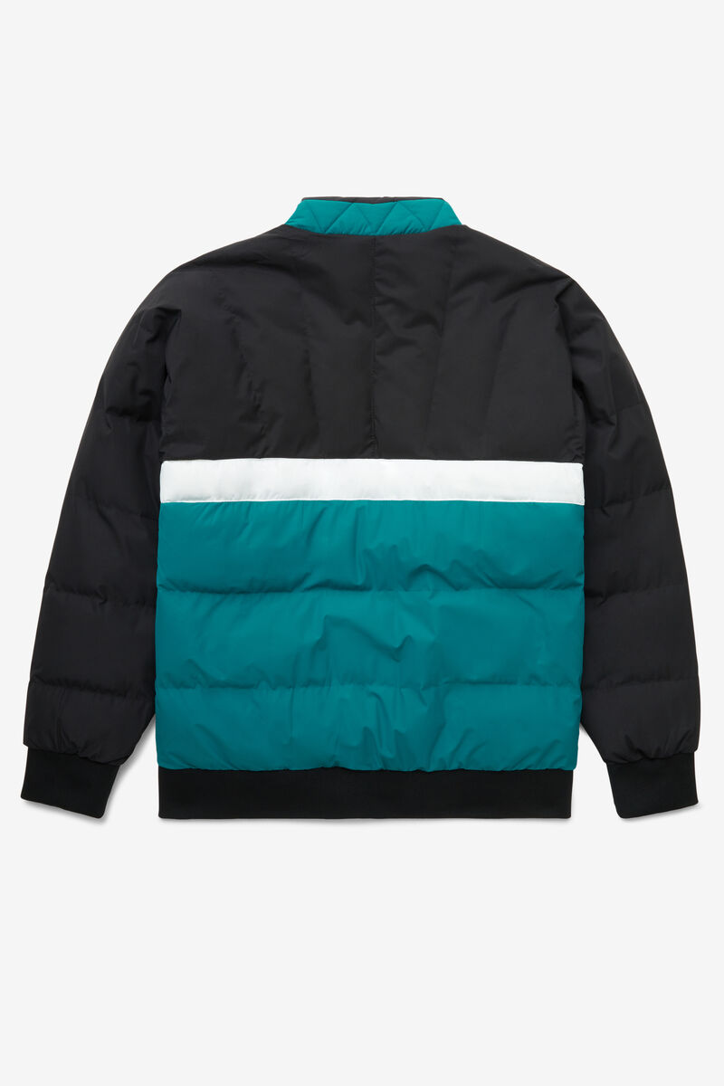 Men's Fila Fausto Ski Jacket Jackets Black / Blue / White | NZQVJ11rLex