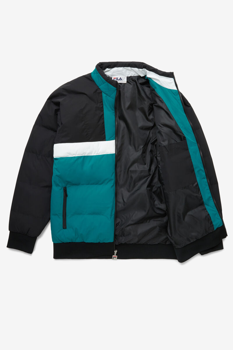 Men's Fila Fausto Ski Jacket Jackets Black / Blue / White | NZQVJ11rLex
