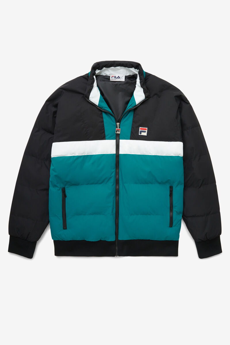 Men\'s Fila Fausto Ski Jacket Jackets Black / Blue / White | NZQVJ11rLex