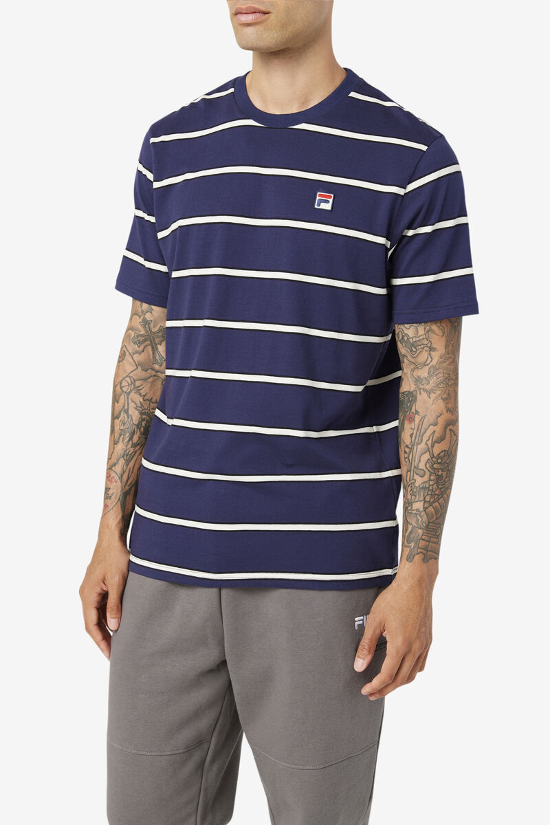 Men's Fila Felix T Shirts Navy / White | kSzRsRW9A5P
